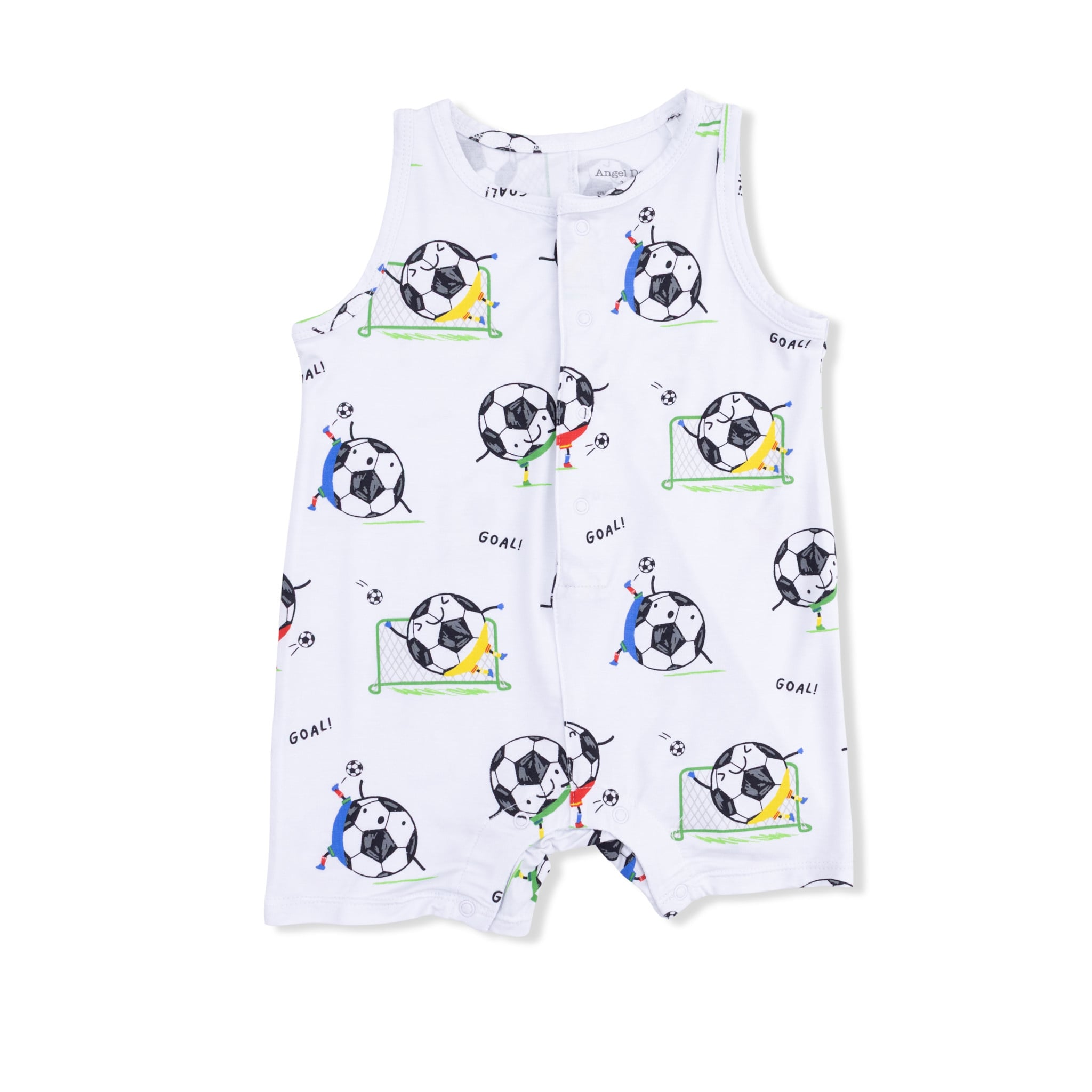 Angel Dear Angel Dear Soccer Balls Playing Soccer Sleeveless Shortie Romper