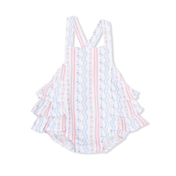 Angel Dear Angel Dear Tulip Stripe Ruffle Sunsuit