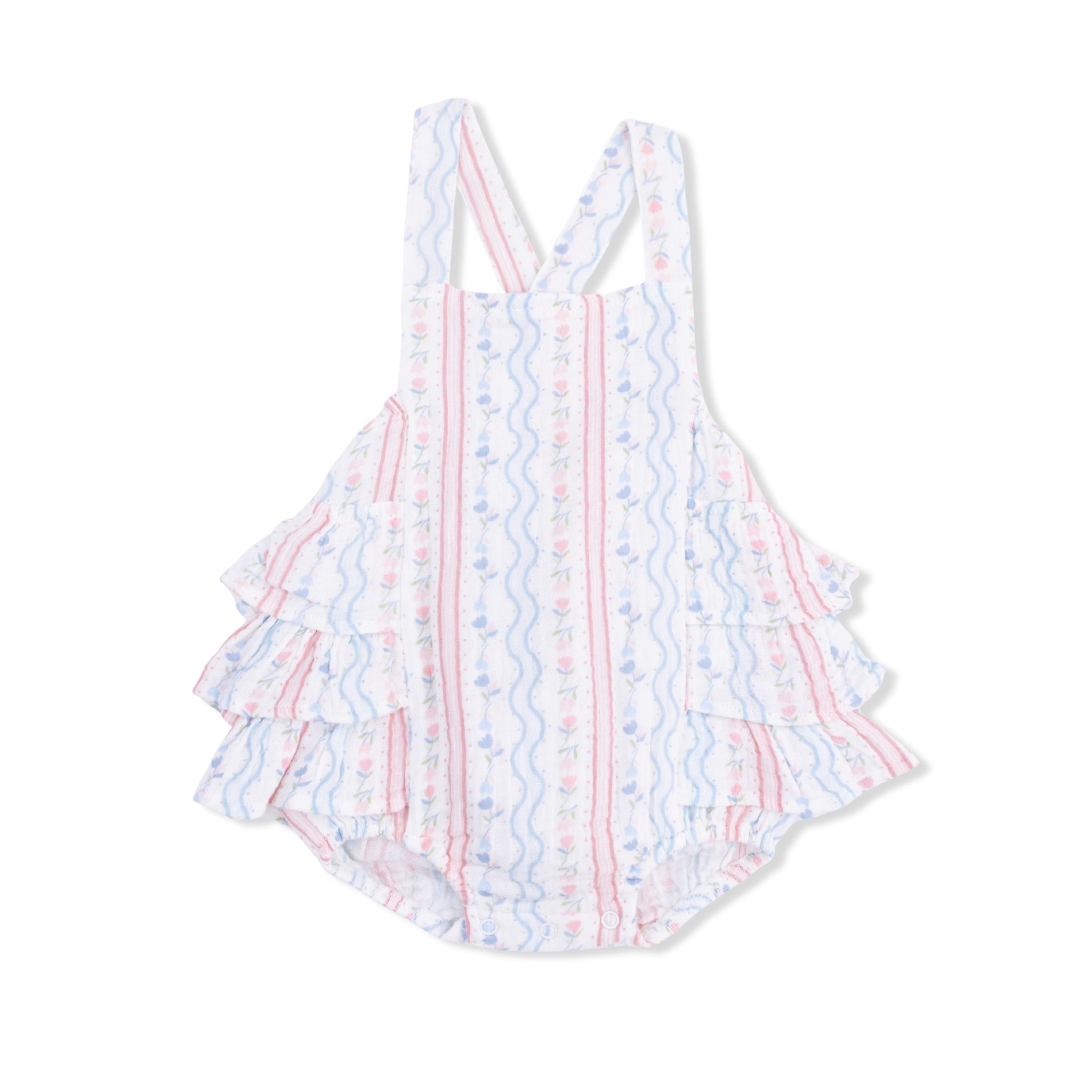 Angel Dear Angel Dear Tulip Stripe Ruffle Sunsuit