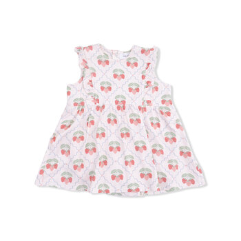 Angel Dear Angel Dear Sweet Strawberries Ruffle Bodysuit Dress