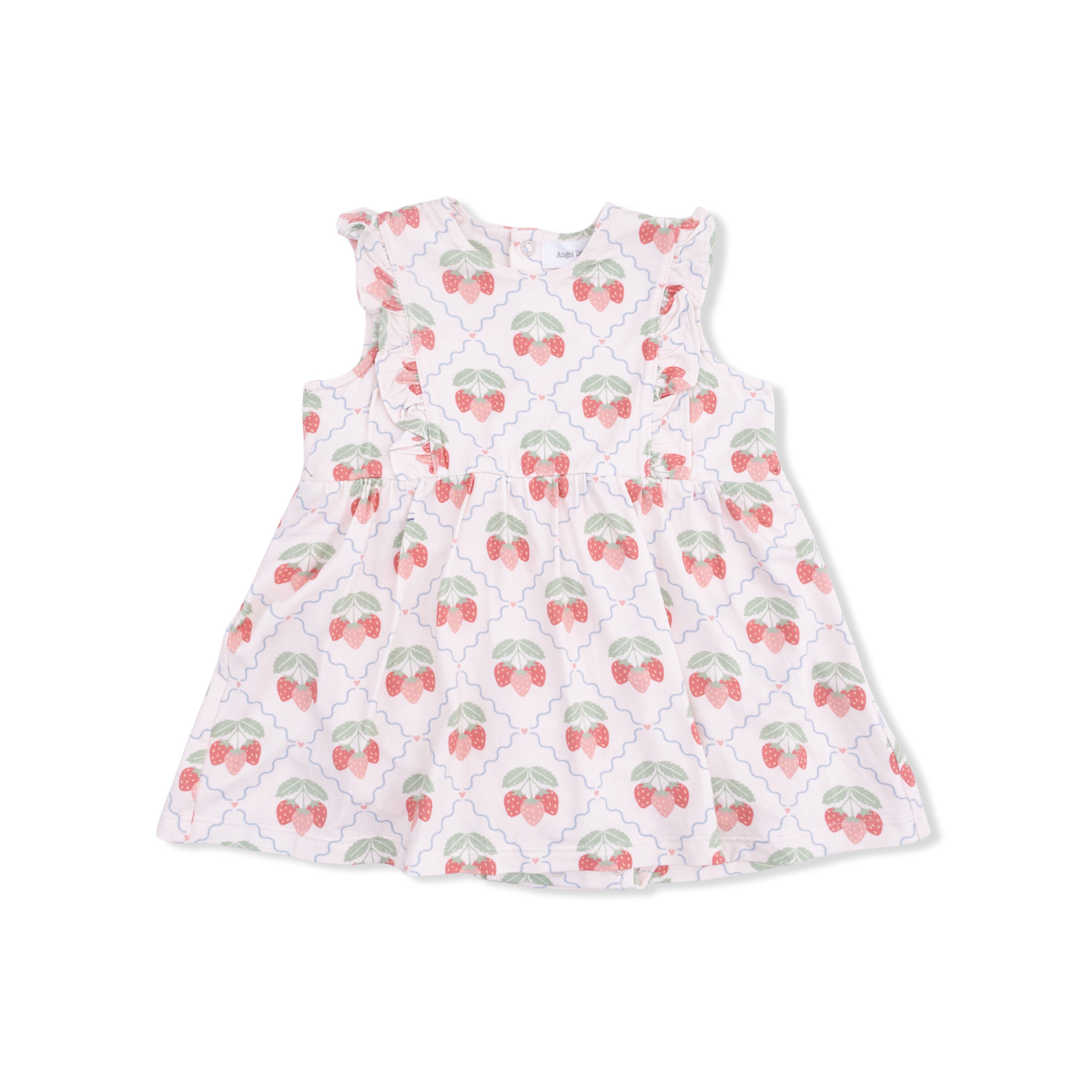 Angel Dear Angel Dear Sweet Strawberries Ruffle Bodysuit Dress