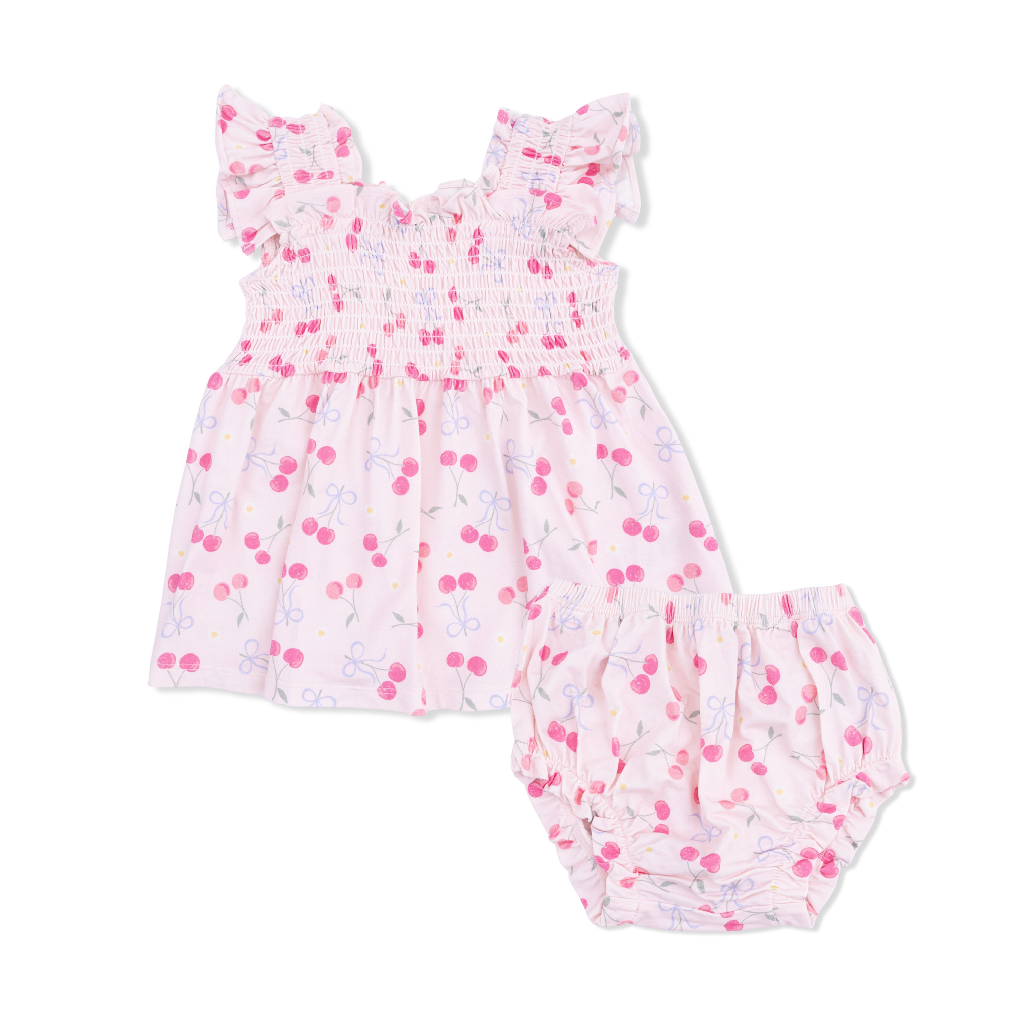 Angel Dear Angel Dear Sweet Bow Cherries Baby Doll Tunic & Bloomer Set