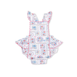 Angel Dear Angel Dear Julep's Floral Patchwork Ric Rac Ruffle Sunsuit