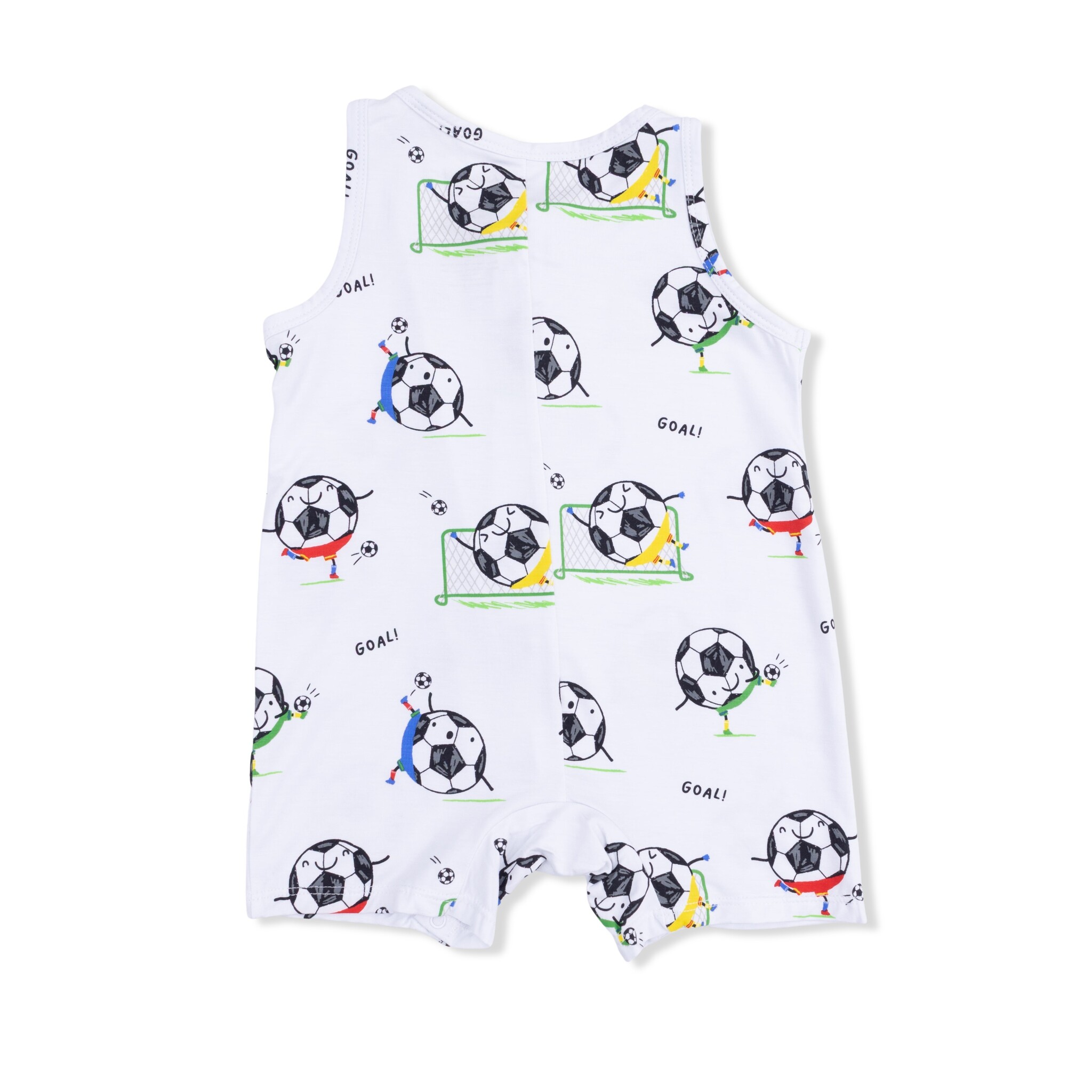 Angel Dear Angel Dear Soccer Balls Playing Soccer Sleeveless Shortie Romper