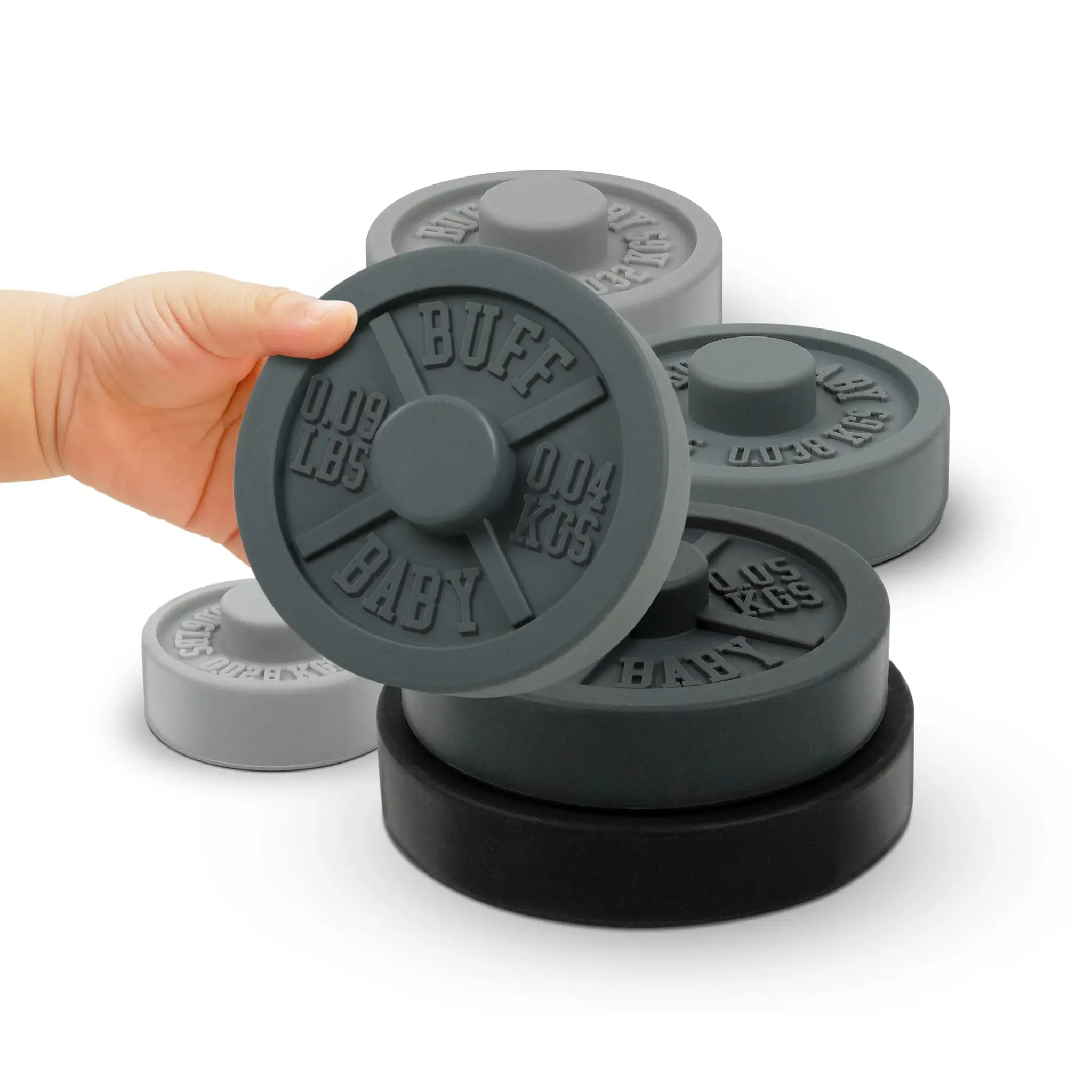 Fred & Friends Buff Baby - Weight Plate Stacking Toy and Teether