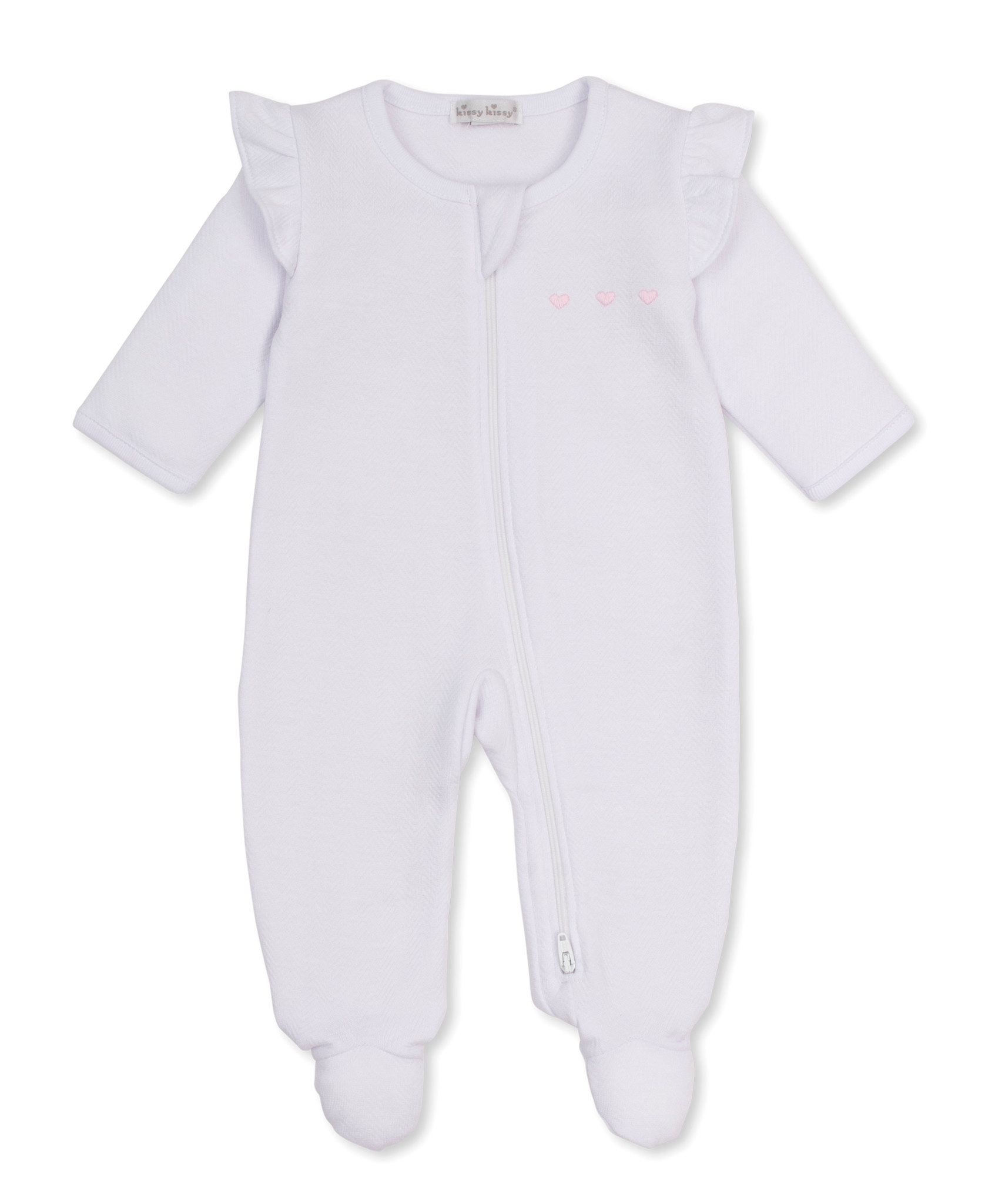 kissy kissy Kissy Kissy Baby Blessings Jacquard Zipper Footie
