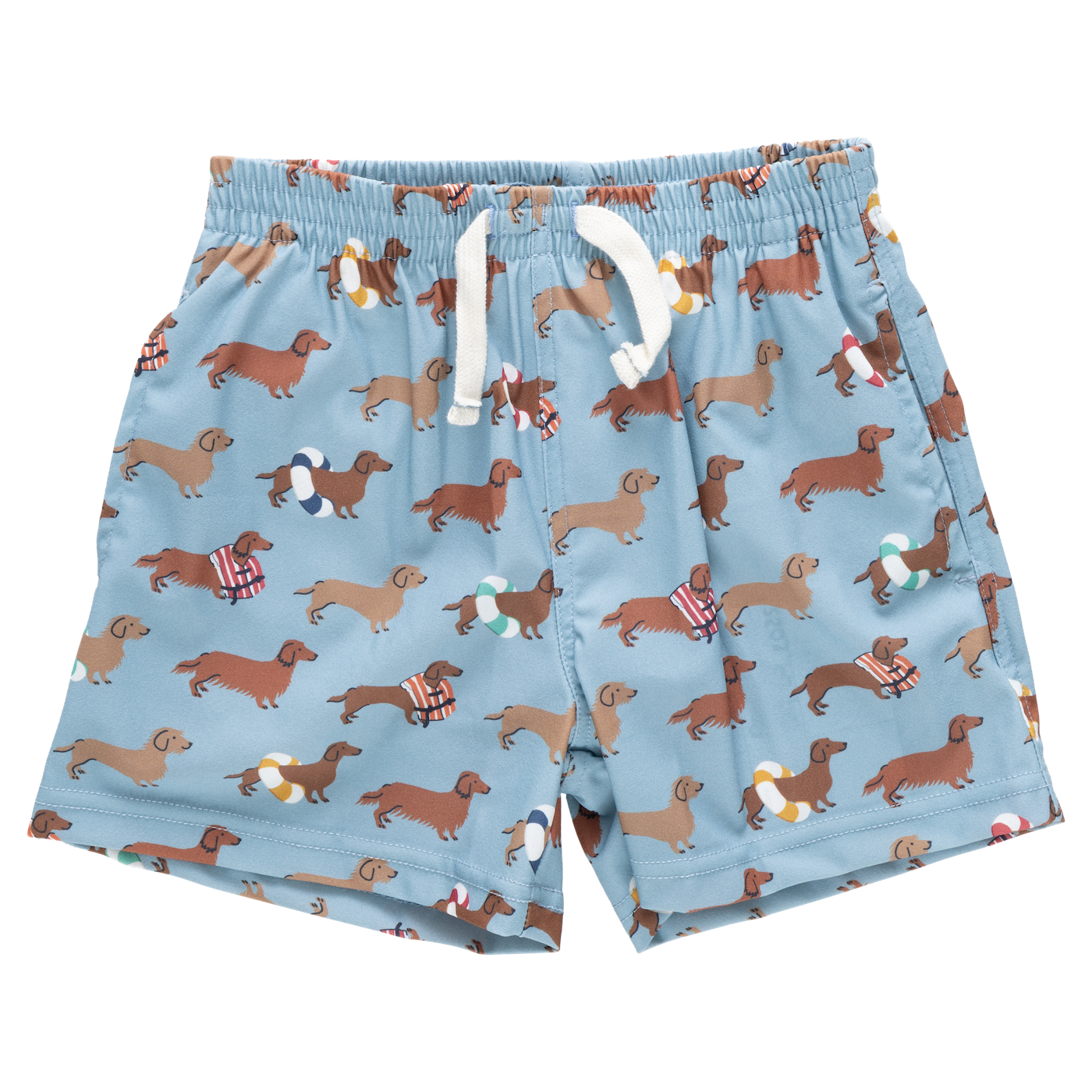 Pink Chicken Pink Chicken Swim Dachshunds Boys Swim Trunk