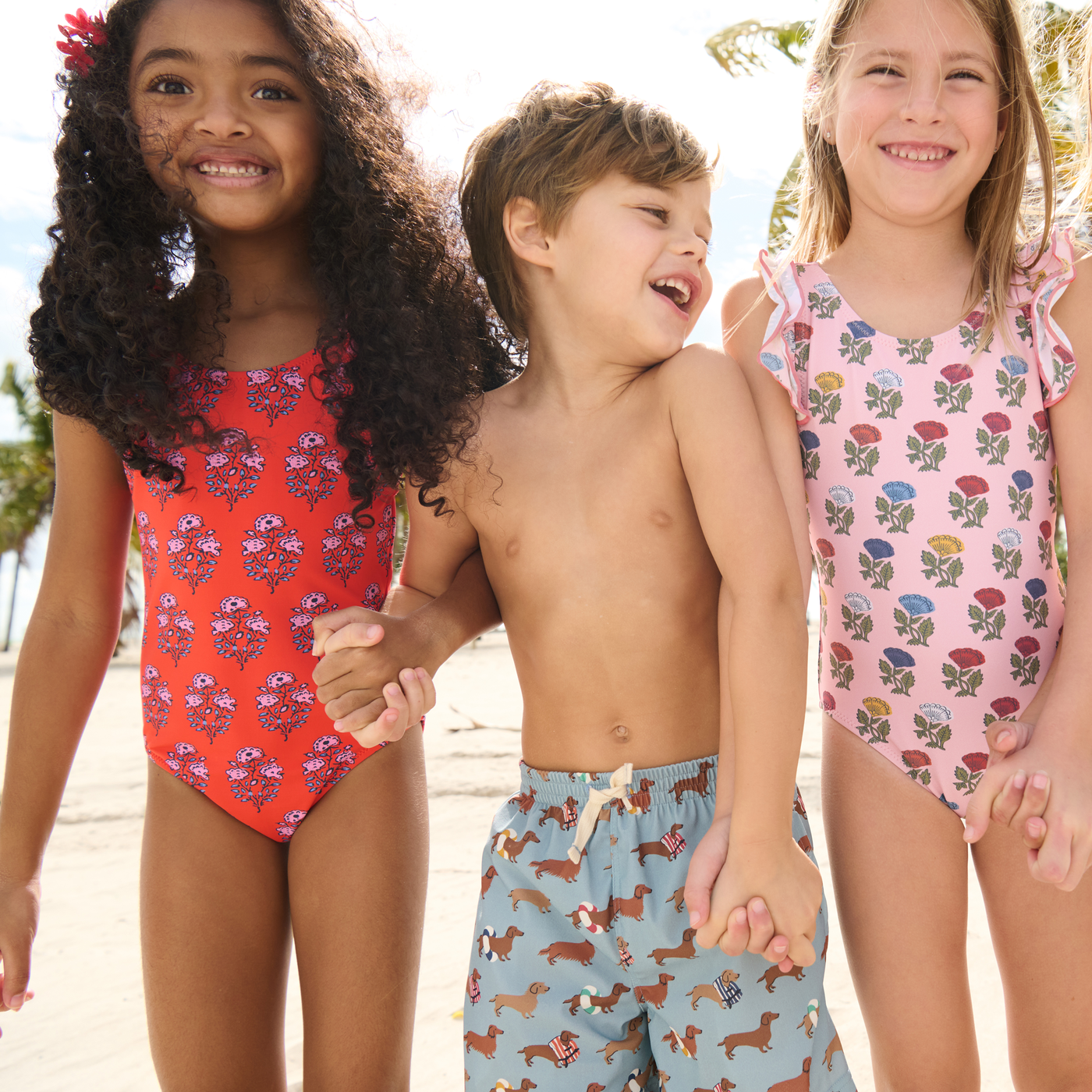 Pink Chicken Pink Chicken Swim Dachshunds Boys Swim Trunk