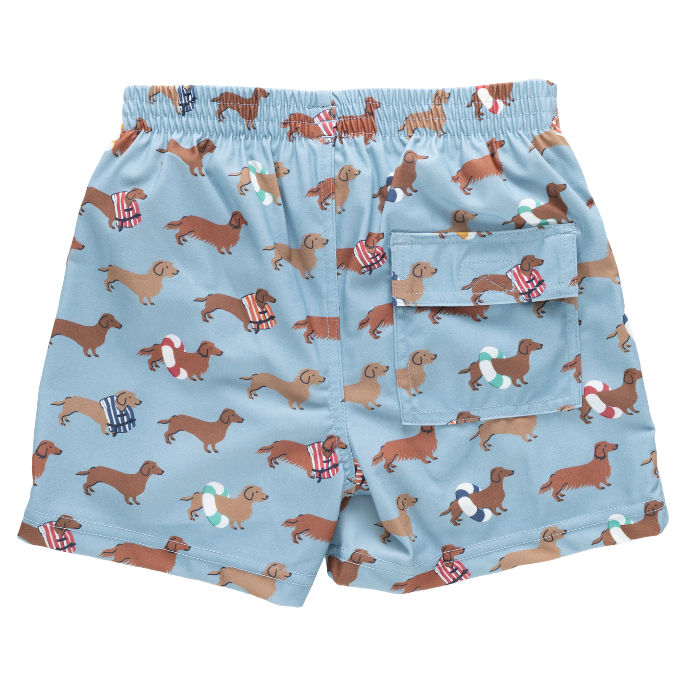 Pink Chicken Pink Chicken Swim Dachshunds Boys Swim Trunk
