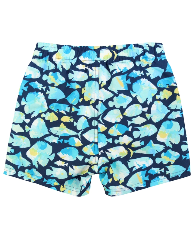 RuffleButts Rufflebutts Boys Fish Friends Swim Trunks