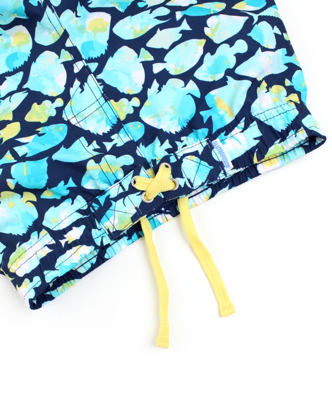 RuffleButts Rufflebutts Boys Fish Friends Swim Trunks
