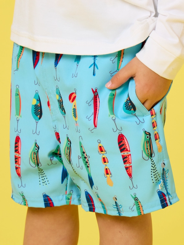 RuffleButts Rufflebutts Boys Gone Fishin Swim Trunks
