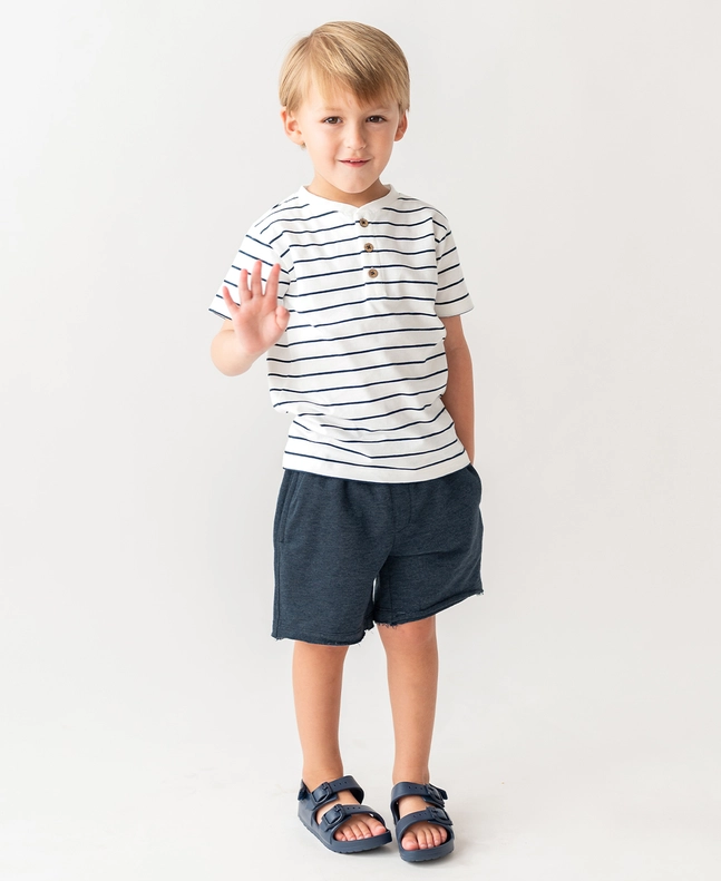 RuffleButts Rufflebutts Boys Short Sleeve Henley