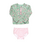 RuffleButts Rufflebutts Tea Roses Long Sleeve Zipper Rash Guard 2- Piece Swimsuit