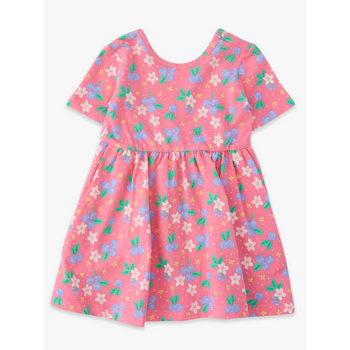 RuffleButts Rufflebutts Blueberry Bliss Short Sleeve Knit Twirl Dress