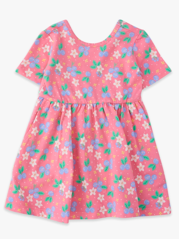 RuffleButts Rufflebutts Blueberry Bliss Short Sleeve Knit Twirl Dress
