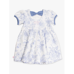 RuffleButts Rufflebutts Periwinkle Butterfly Garden Puff Short Sleeve Knit Twirl Dress