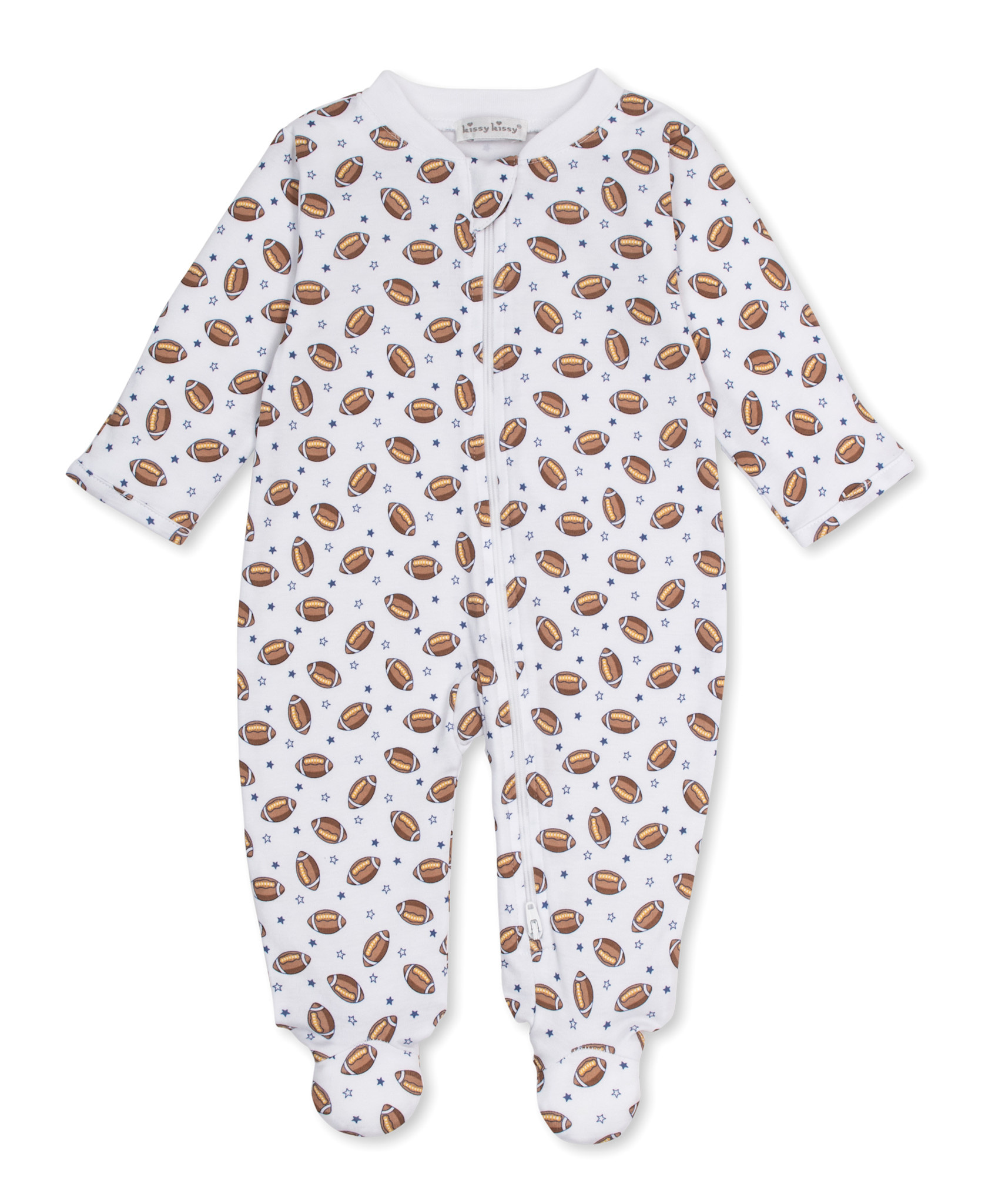 kissy kissy Kissy Kissy Football Season Zipper Footie