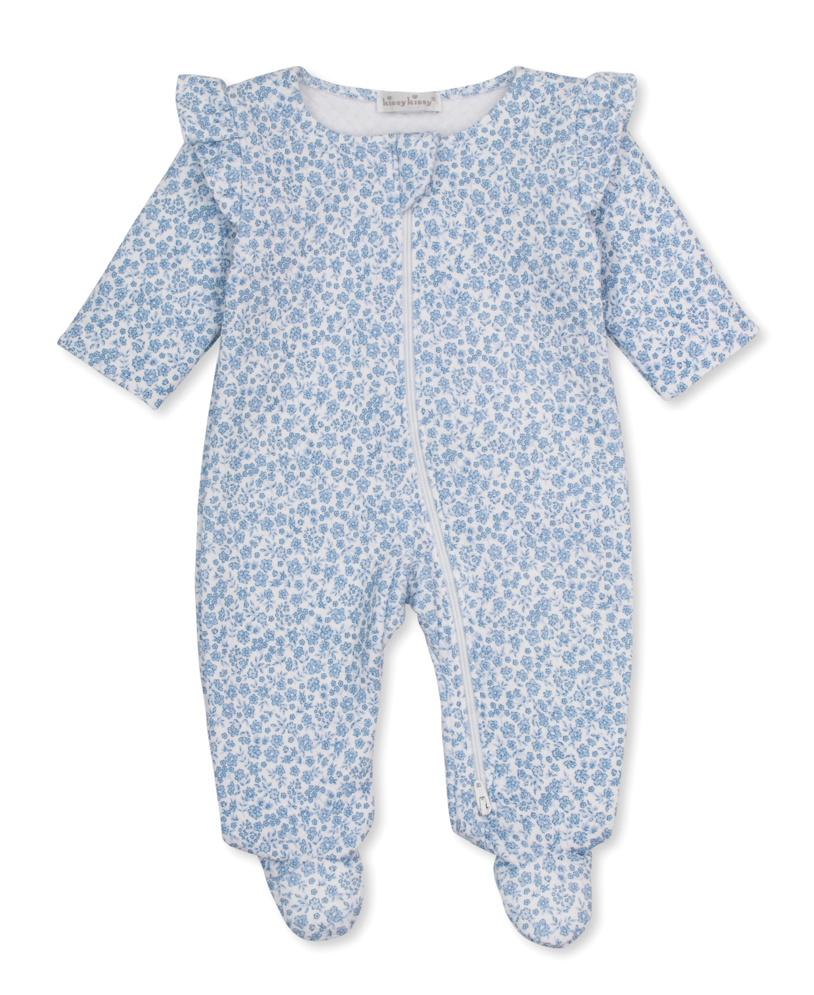 kissy kissy Kissy Kissy Fall Blooms Jacquard Zipper Footie