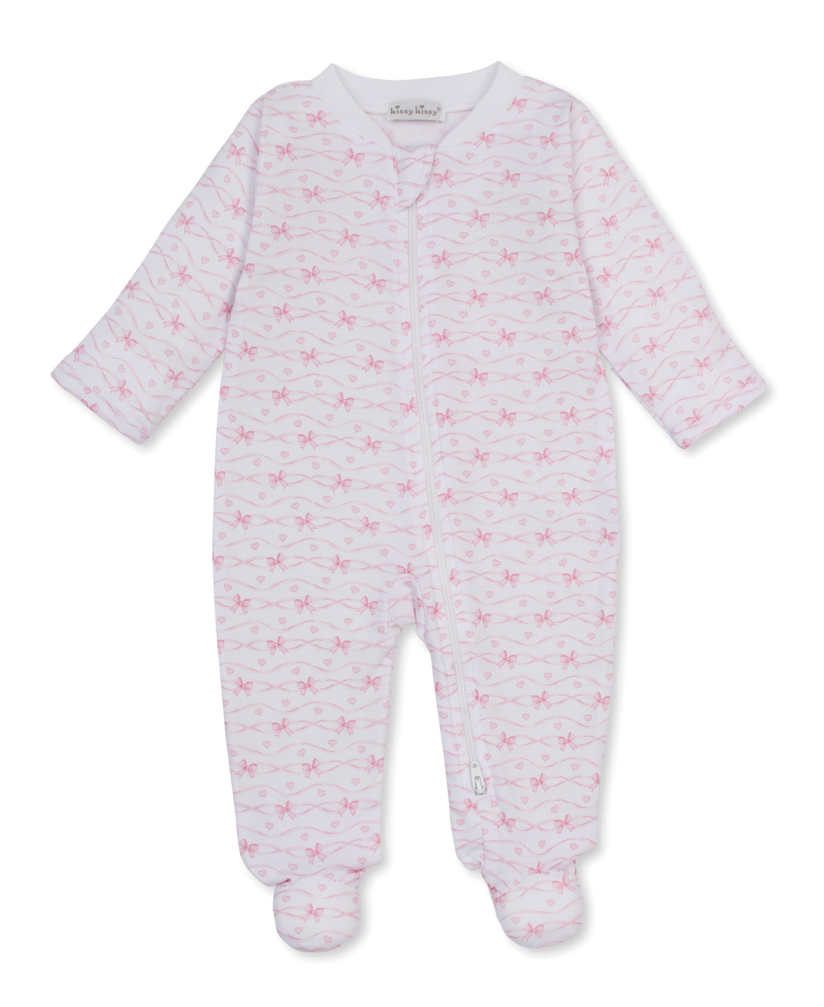 kissy kissy Kissy Kissy Baby Bows Zipper Footie