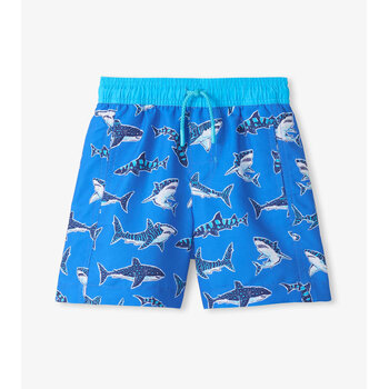 Hatley Hatley Patterned Sharks Swim Shorts