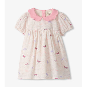 Hatley Hatley Grazing Ponies Woven Collar Dress