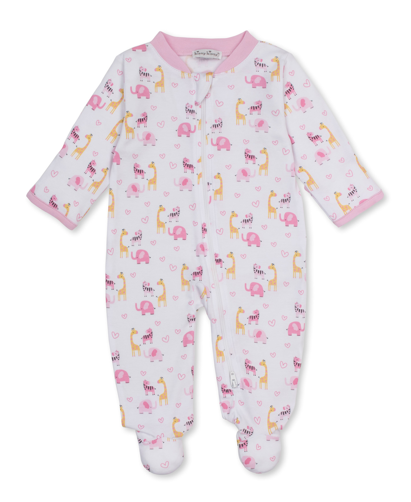 kissy kissy Kissy Kissy PJs Safari Party Zipper Footie
