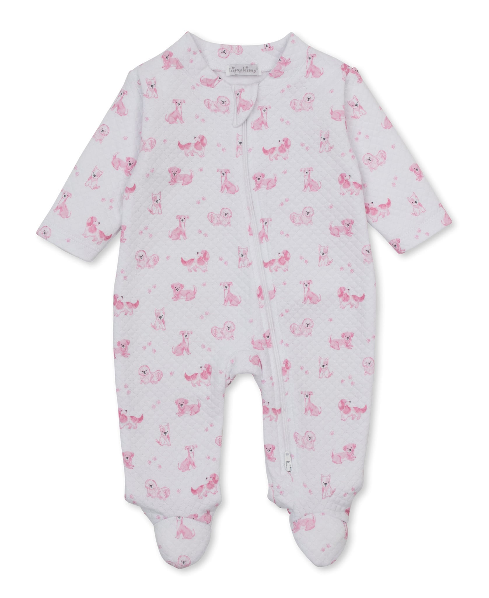 kissy kissy Kissy Kissy Puppy Paws Jacquard Zipper Footie