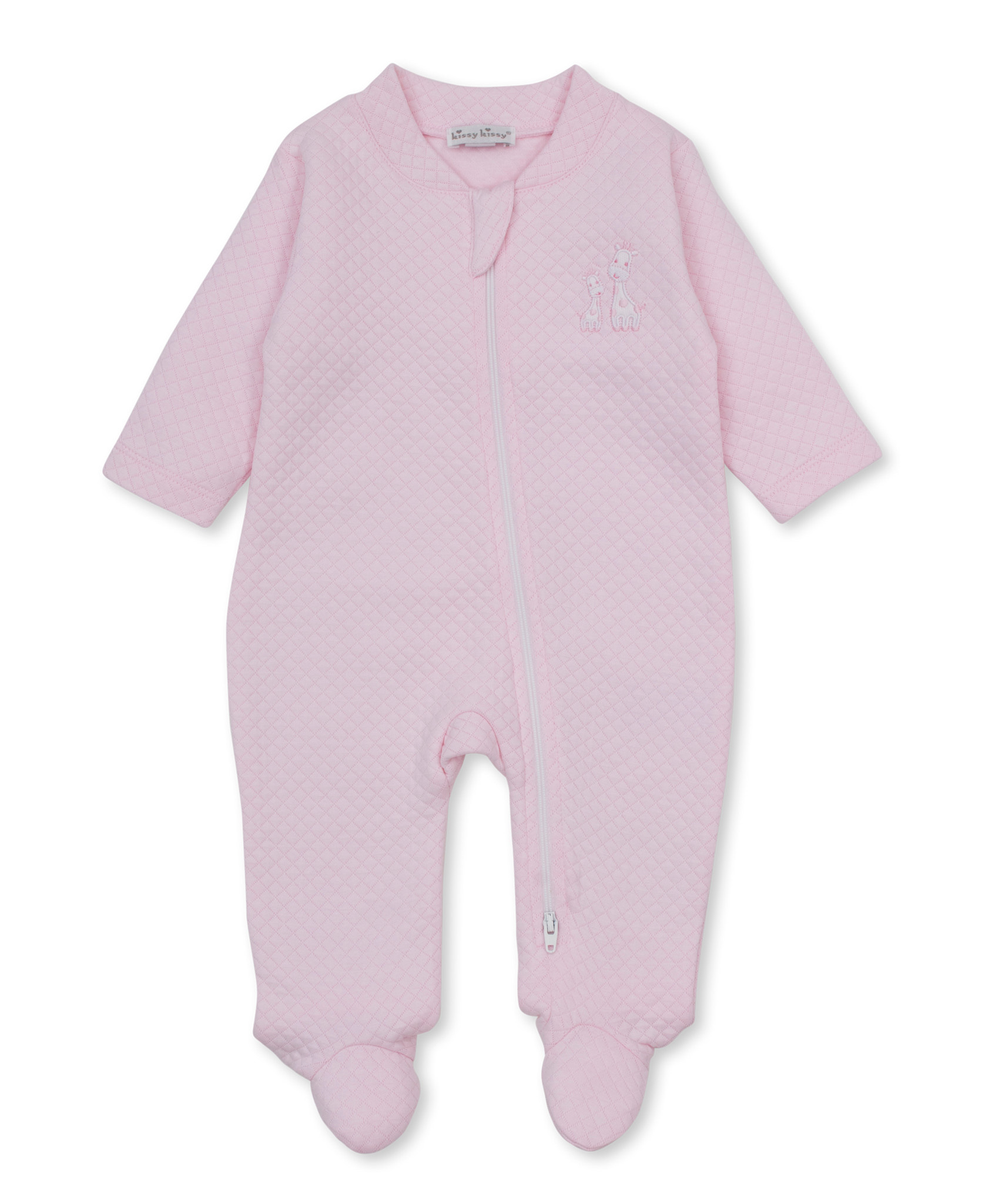 kissy kissy Kissy Kissy Giraffe Laughs Jacquard Zipper Footie