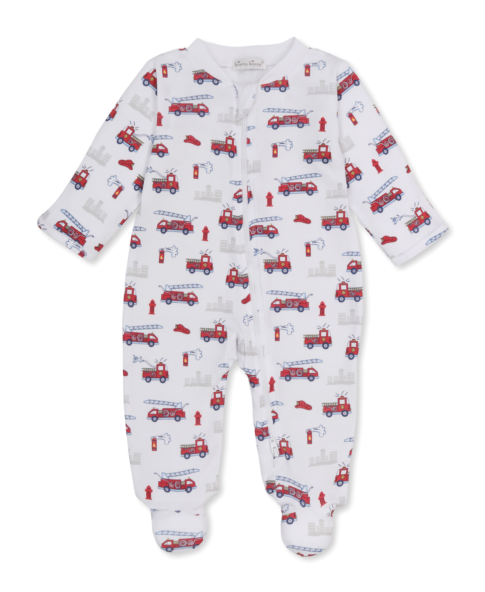 kissy kissy Kissy Kissy PJs Fire Rescue Racers Zipper Footie
