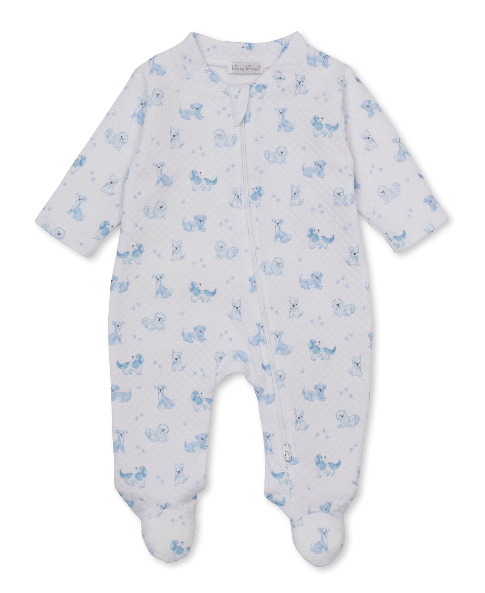 kissy kissy Kissy Kissy Puppy Paws Jacquard Zipper Footie