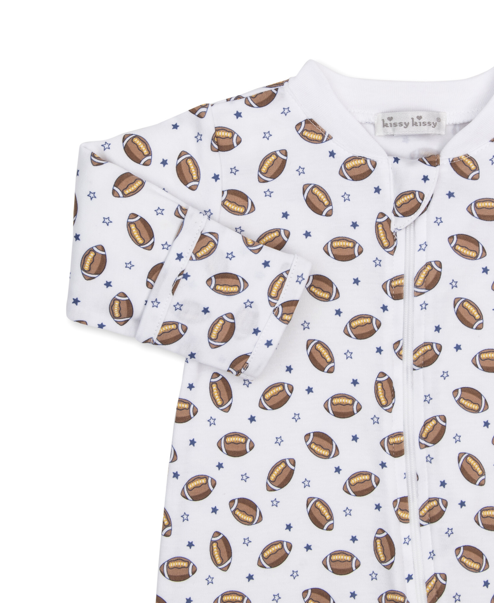 kissy kissy Kissy Kissy Football Season Zipper Footie