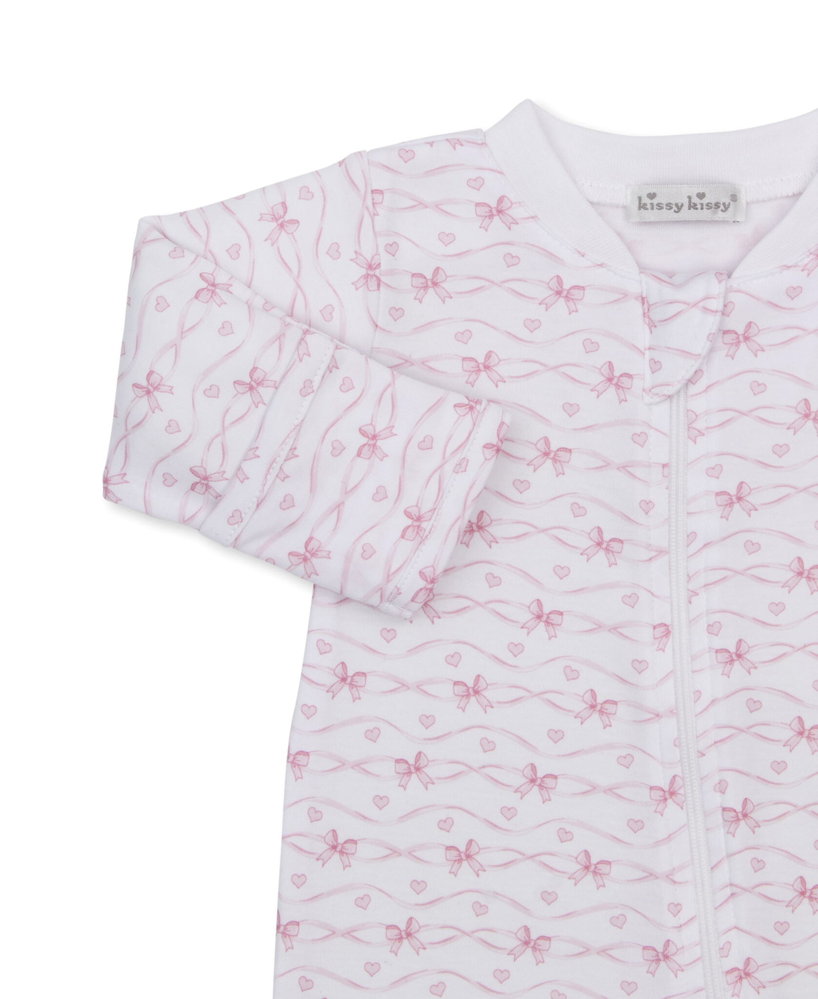 kissy kissy Kissy Kissy Baby Bows Zipper Footie