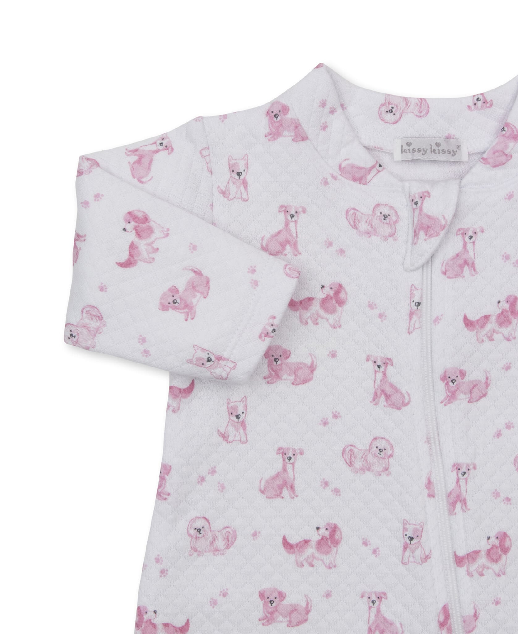 kissy kissy Kissy Kissy Puppy Paws Jacquard Zipper Footie