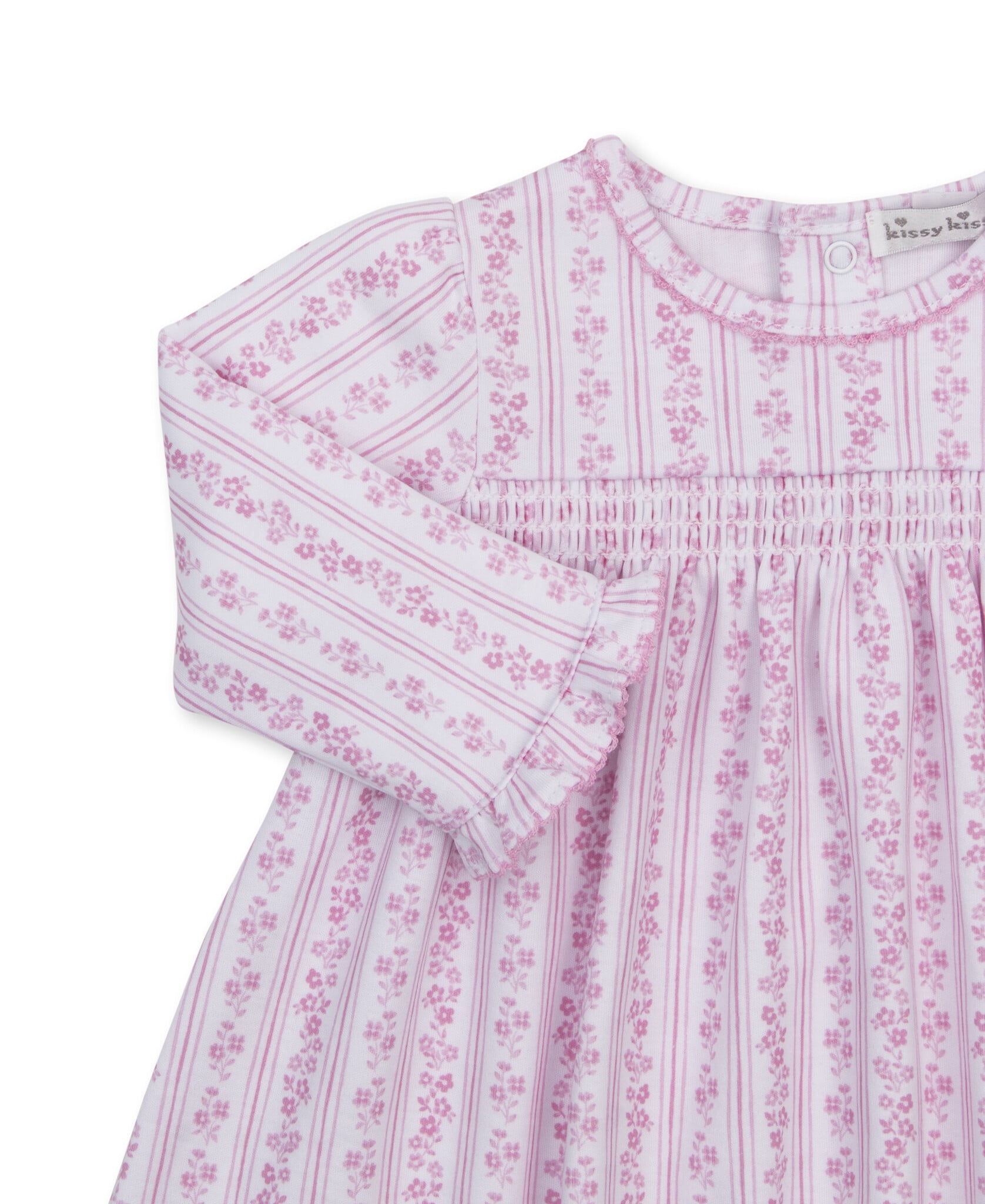 kissy kissy Kissy Kissy Watercolor Floral Stripes Smock Dress Set