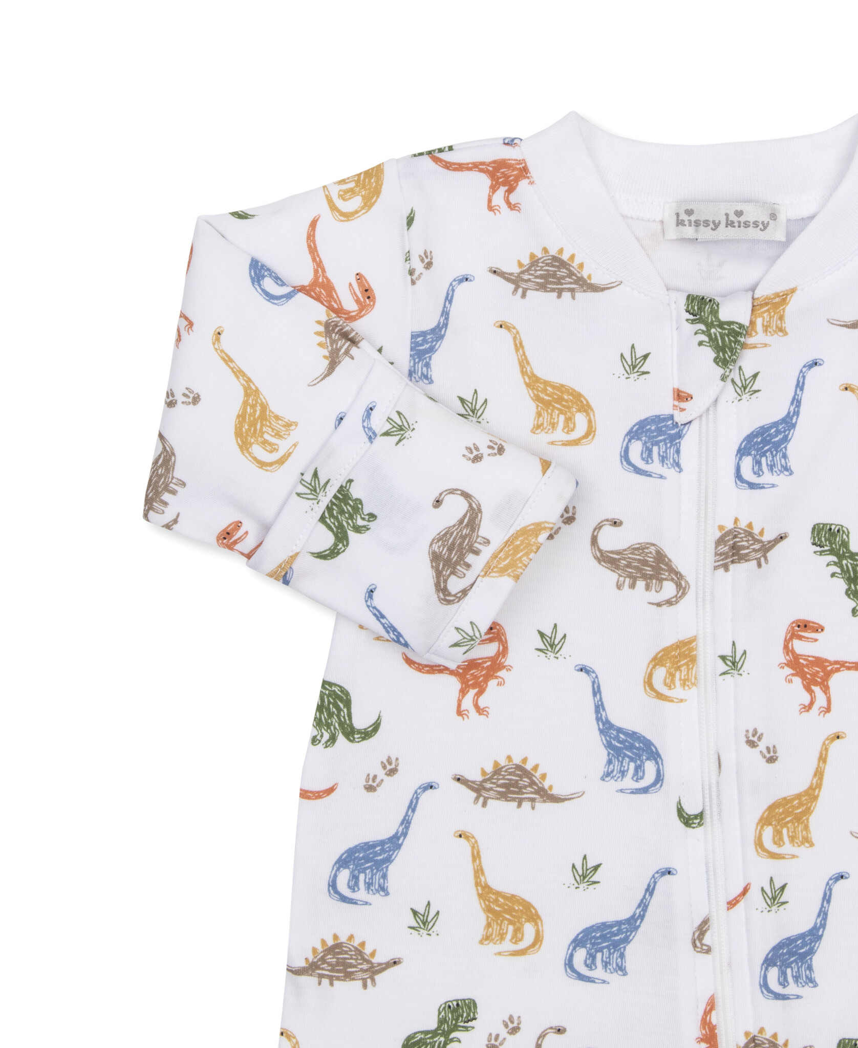 kissy kissy Kissy Kissy PJs Dino Stomp Zipper Footie