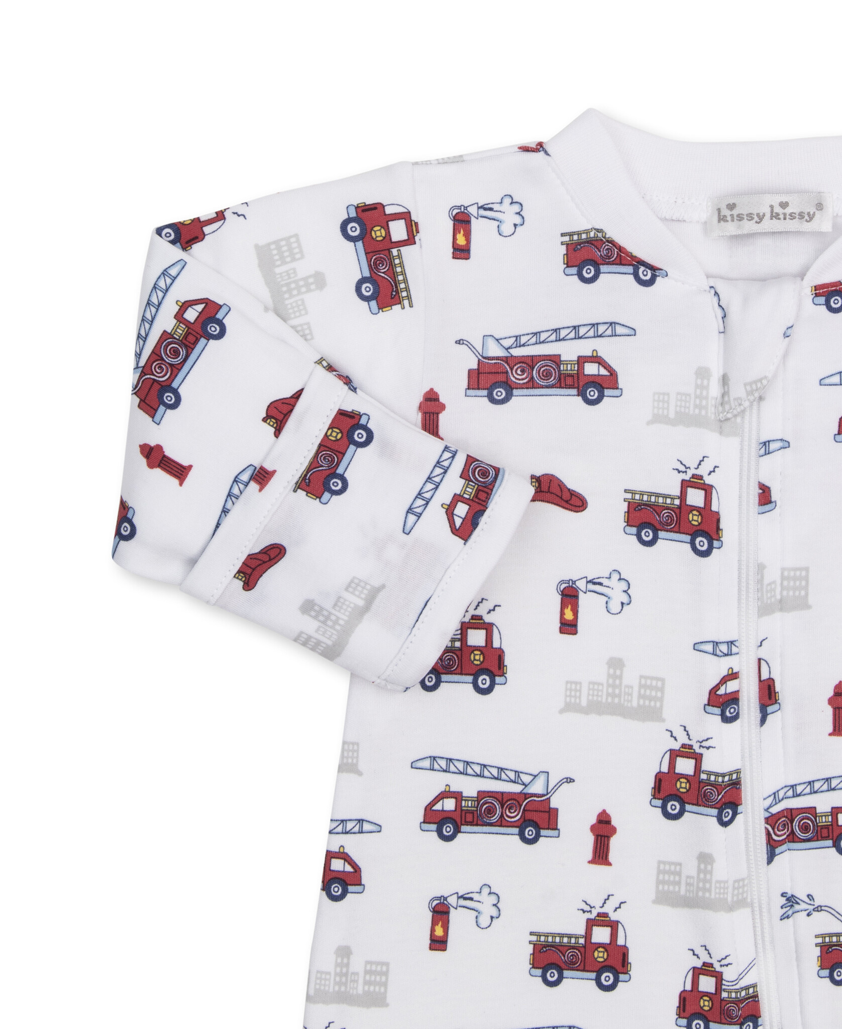 kissy kissy Kissy Kissy PJs Fire Rescue Racers Zipper Footie