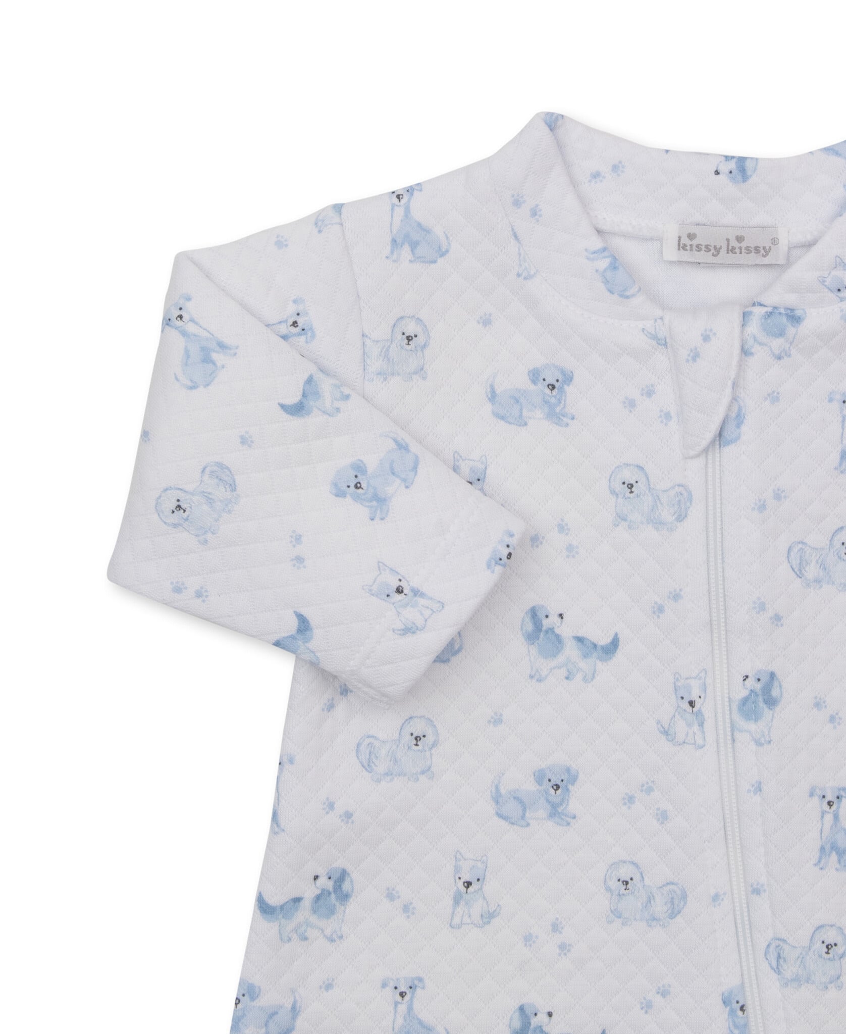 kissy kissy Kissy Kissy Puppy Paws Jacquard Zipper Footie