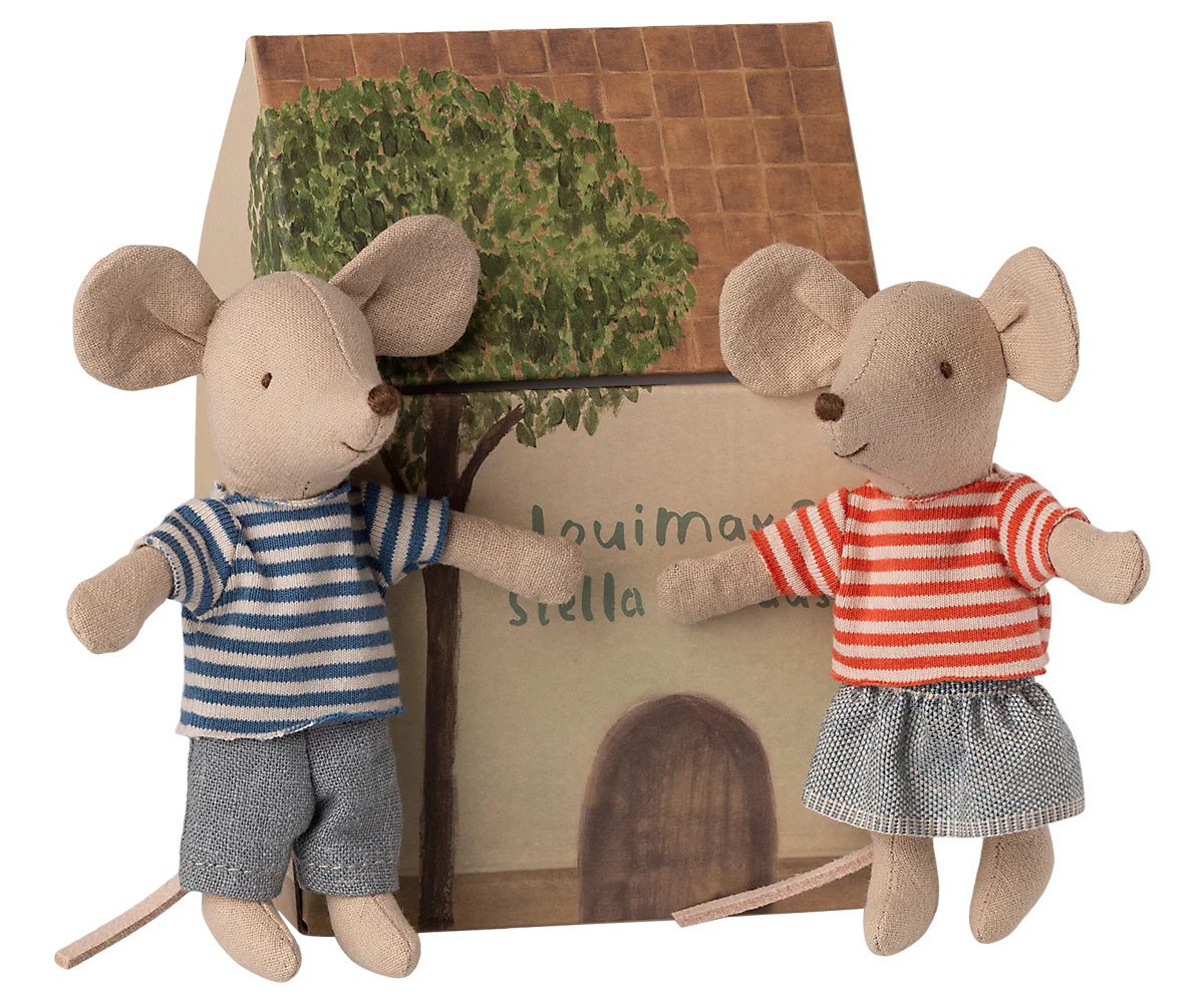 maileg Maileg LouiMax and Stella, Little brother and sister mice