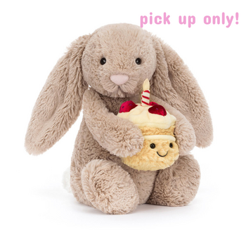 JellyCat Jellycat Bashful Beige Bunny 'Birthday'