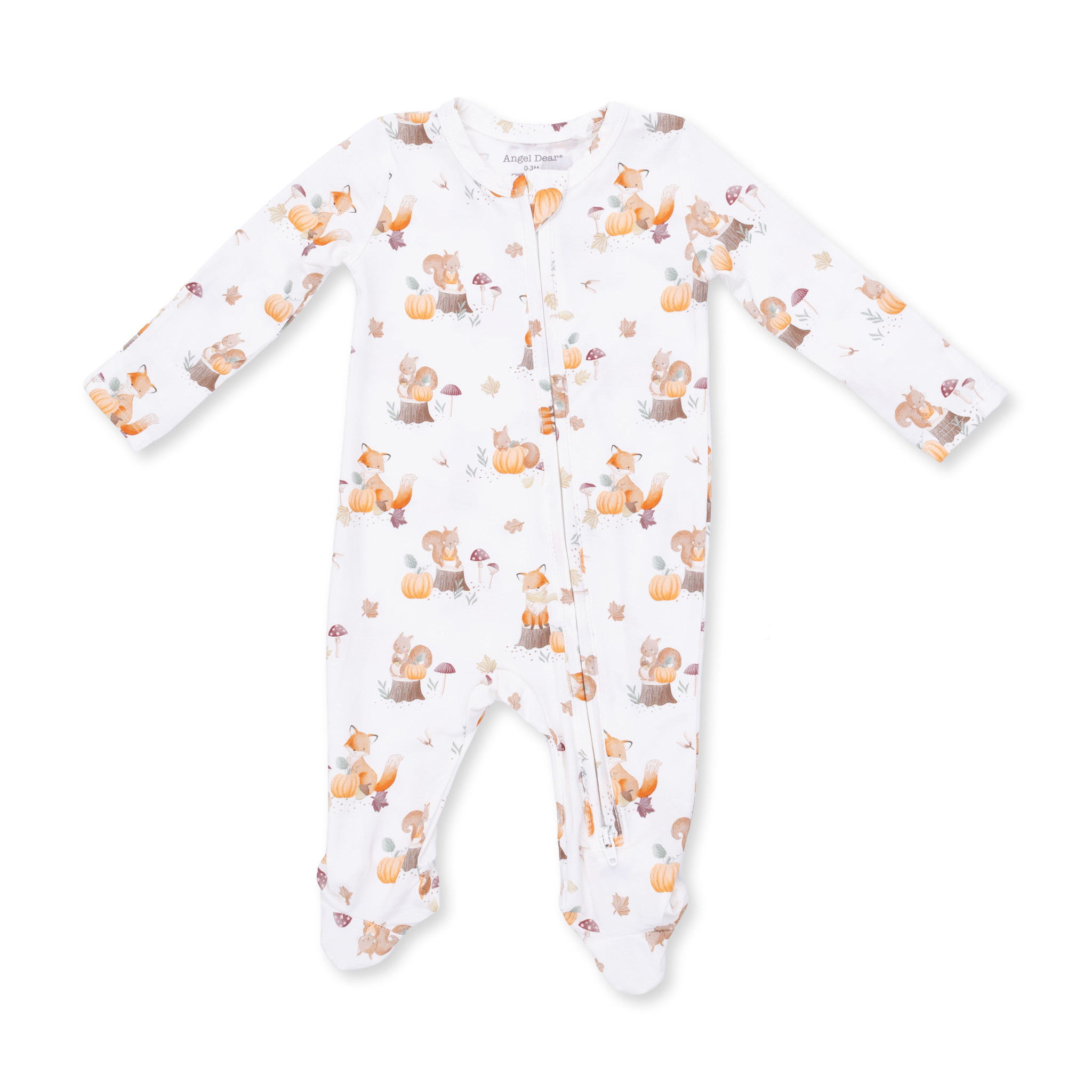 Angel Dear Angel Dear Woodland Animals with Pumpkins 2 Way Zipper Footie