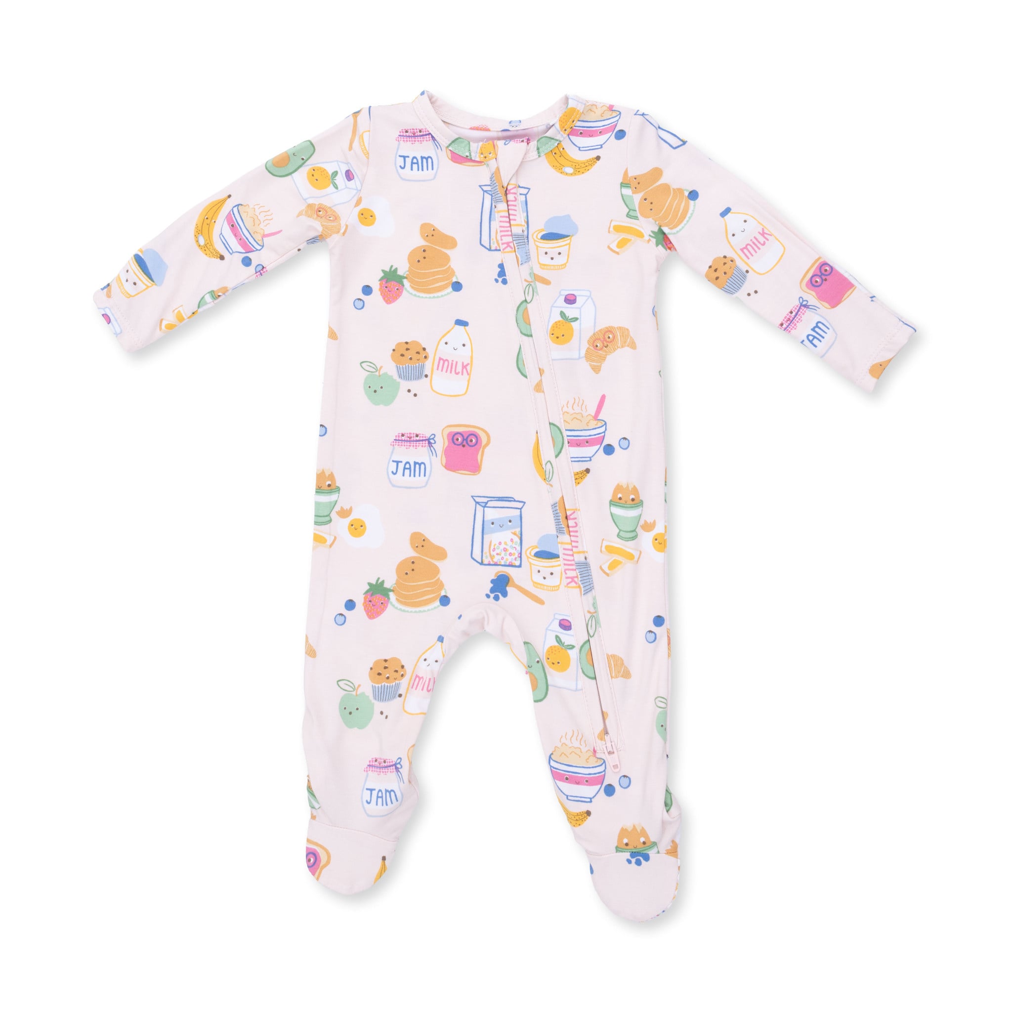 Angel Dear Angel Dear Breakfast Club Pink 2 Way Zipper Footie
