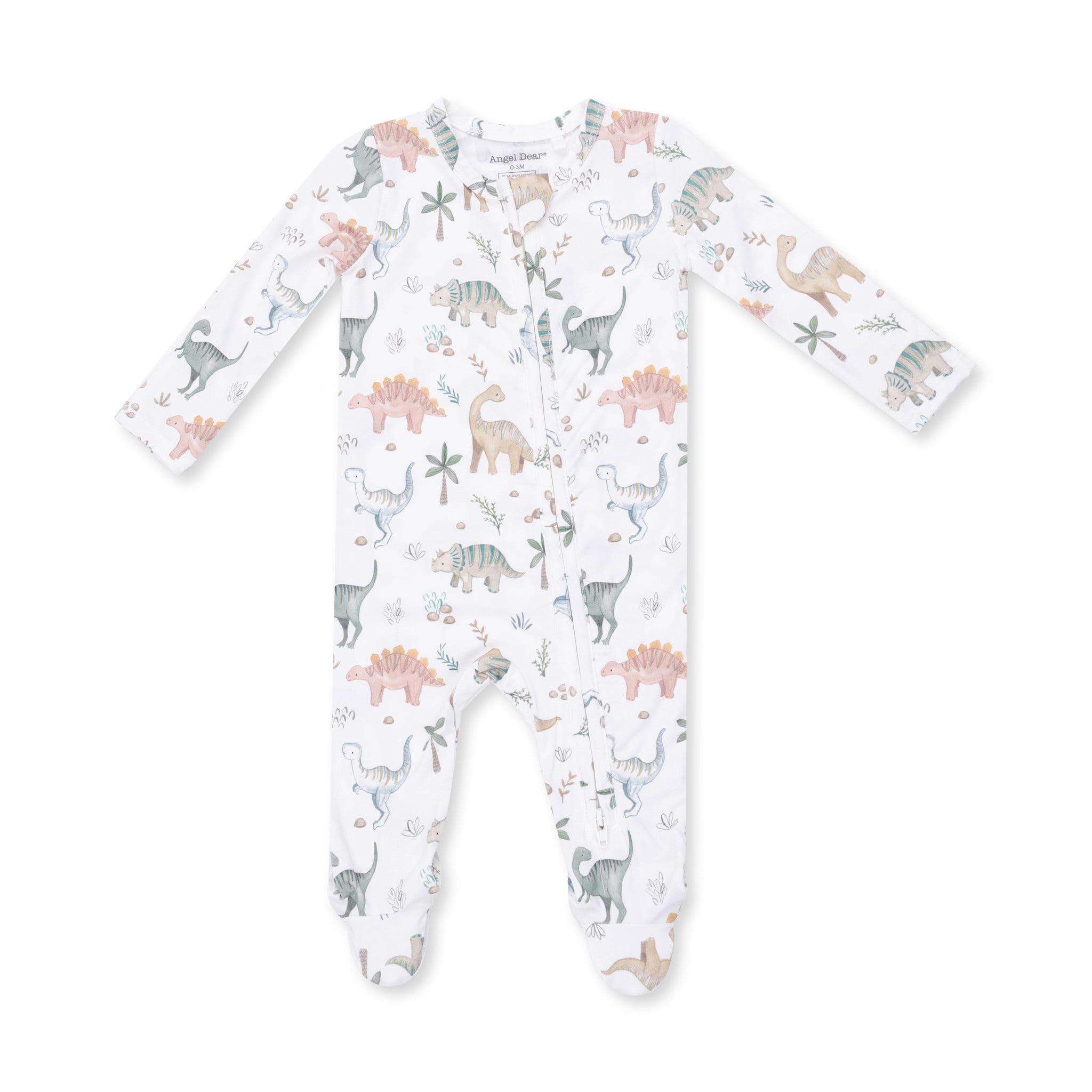 Angel Dear Angel Dear Sweet Baby Dinos 2 Way Zipper Footie
