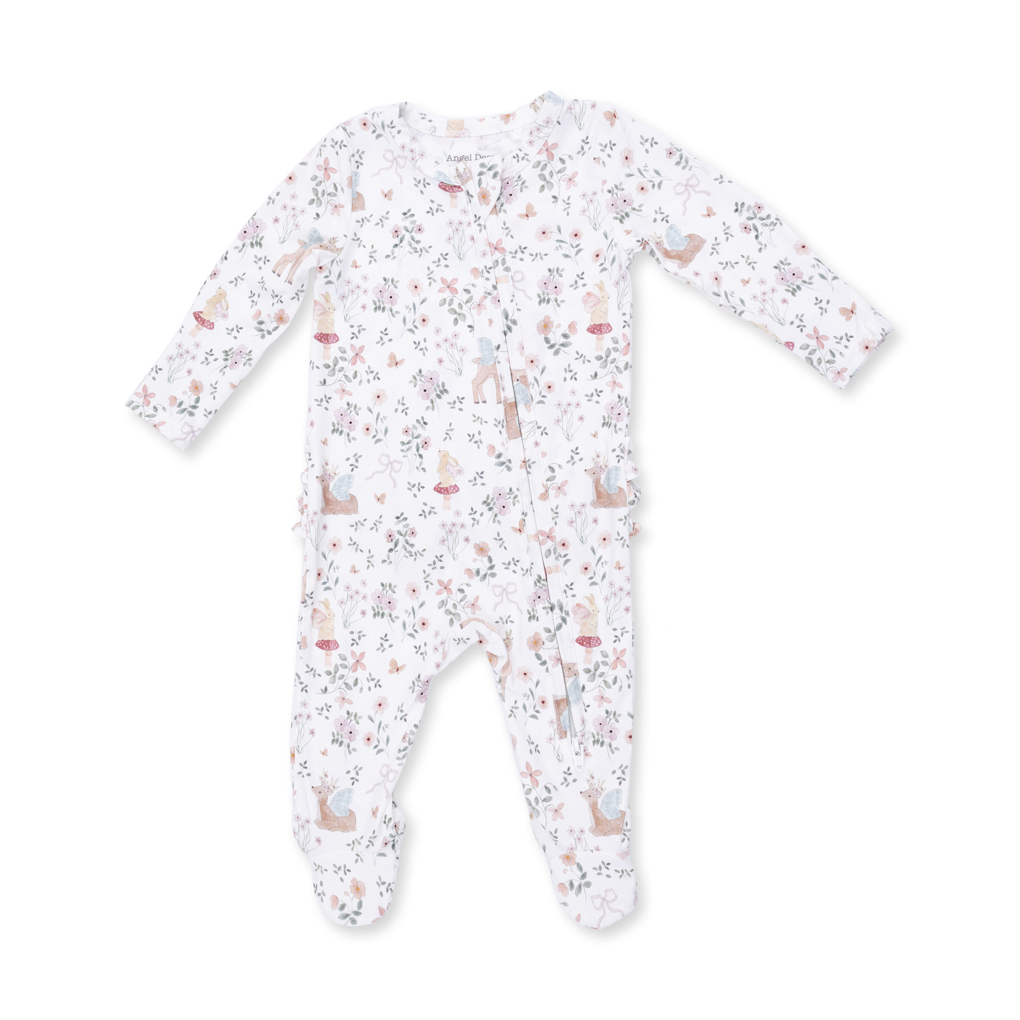 Angel Dear Angel Dear Enchanted Woodland 2 Way Ruffle Back Zipper Footie