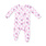 Angel Dear Angel Dear Heart Tattoo Check Pink 2 Way Ruffle Back Zipper Footie