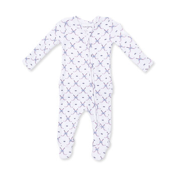 Angel Dear Angel Dear Simple Hockey Pink 2 Way Ruffle Back Zipper Footie