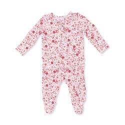Angel Dear Angel Dear Serene Floral 2 Way Ruffle Back Zipper Footie