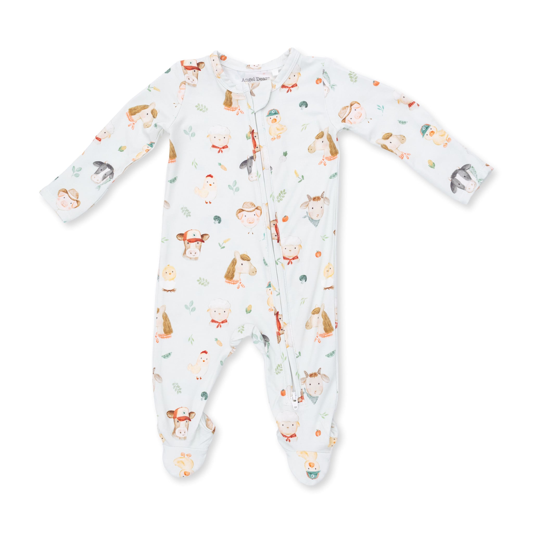 Angel Dear Angel Dear Baby Farm Faces 2 Way Zipper Footie