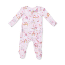 Angel Dear Angel Dear Princess Unicorns and Castle 2 Way Ruffle Back Zipper Footie