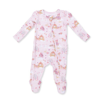 Angel Dear Angel Dear Princess Unicorns and Castle 2 Way Ruffle Back Zipper Footie
